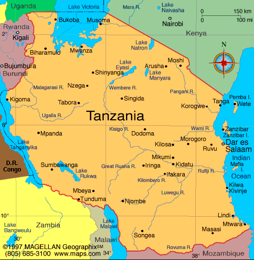 tanzanie carte